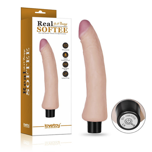 9'' REAL SOFTEE VIBRATING DILDO