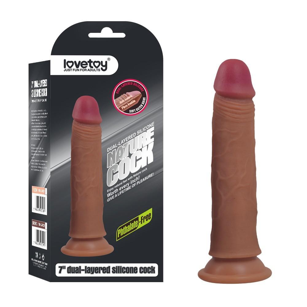 7''DUAL LAYERED PLATINUM SILICONE BROWN