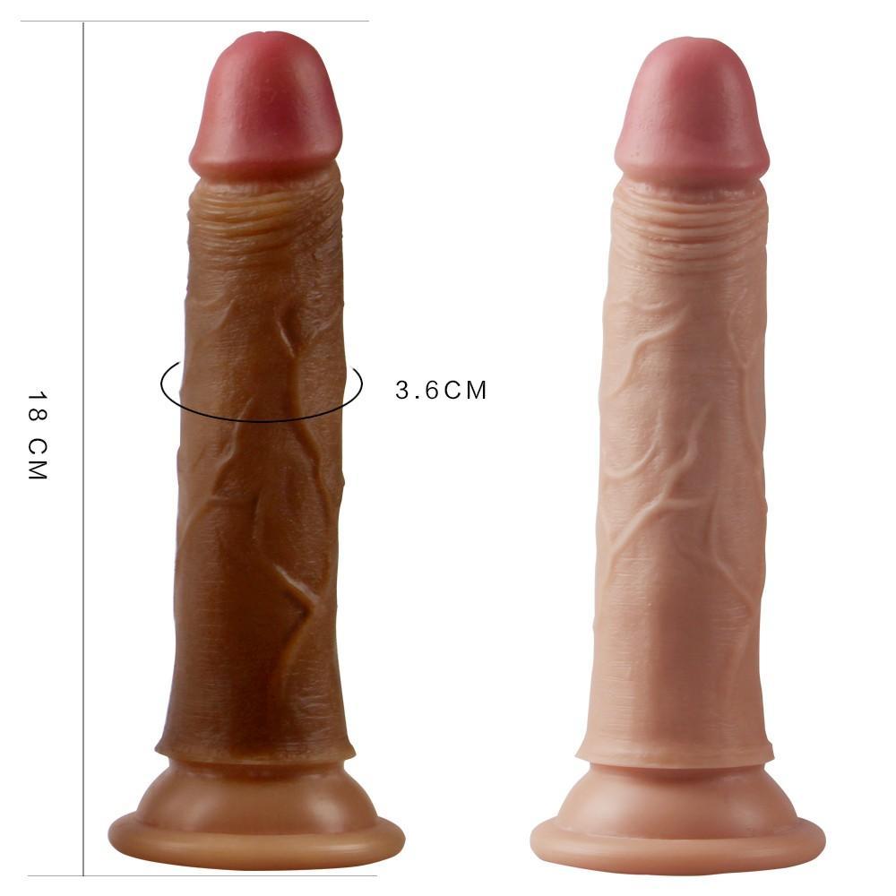 7''DUAL LAYERED PLATINUM SILICONE BROWN