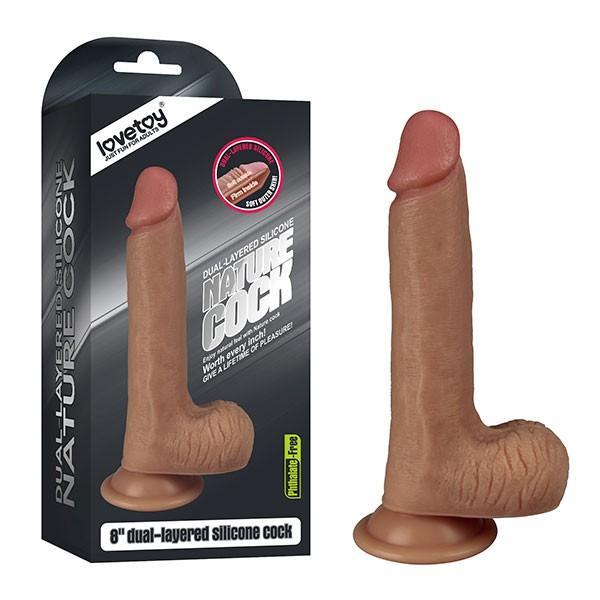 8'' DUAL LAYERED LIQUID SILICONE BROWN
