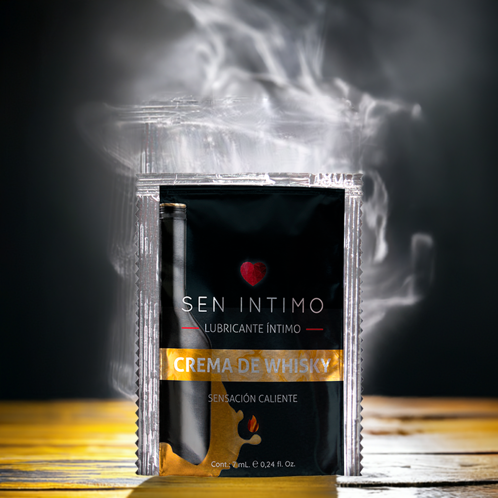 Lubricante Íntimo Crema De Whisky Sachet Sensación Caliente x 7 ml Sen Íntimo