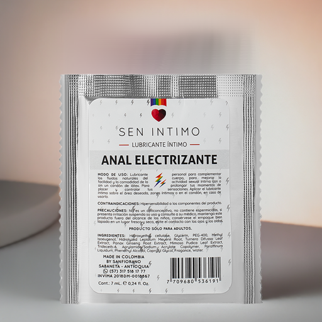 Lubricante Íntimo Anal Electrizante Sachet x 7 ml by Sen Íntimo