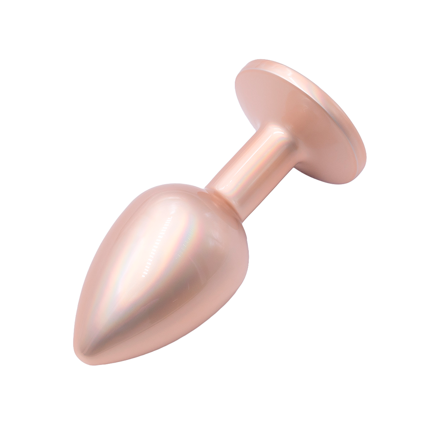 Jewelry Skin Anal Plug Gold Metal/Rose Talla S