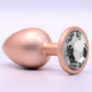 Jewelry Skin Anal Plug Gold Metal/Rose Talla S