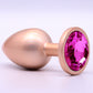 Jewelry Skin Anal Plug Gold Metal/Rose Talla S