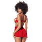 Babydoll Con Copas Abiertas. Incluye Tanga Rojo