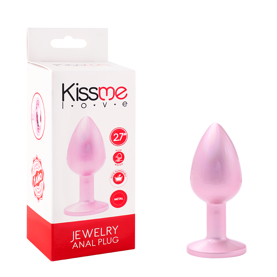 Jewelry Anal Plug Pink Metal/Pink Talla S