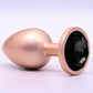 Jewelry Skin Anal Plug Gold Metal/Rose Talla S