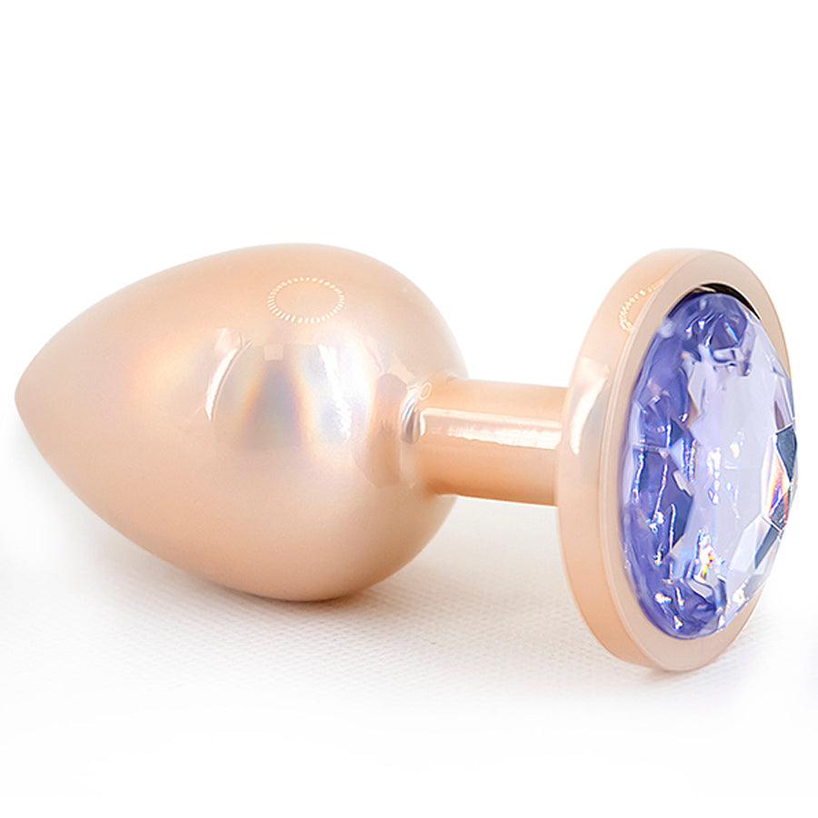 Jewelry Skin Anal Plug Gold Metal/Rose Talla S