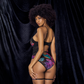 Body Con Varilla Negro Estampado