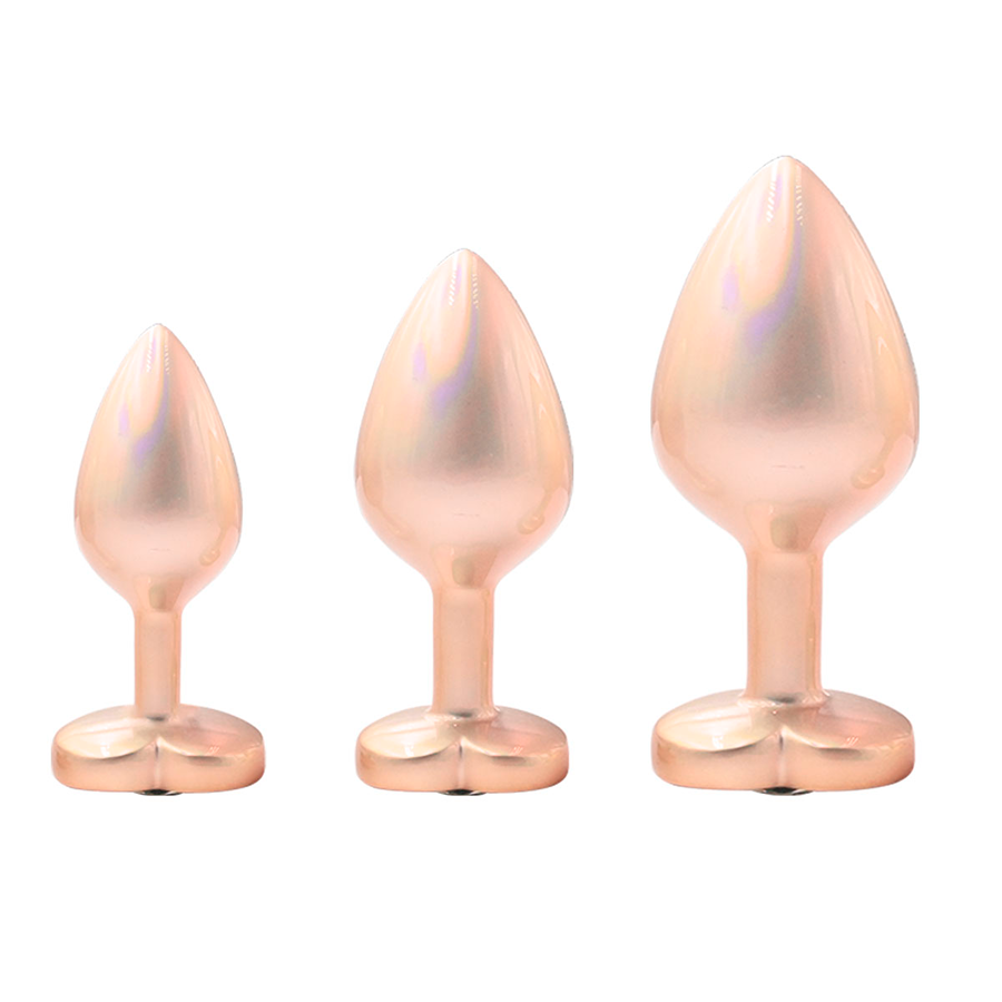 Lovers Skin Anal Plug Gold Metal/Clear Talla S