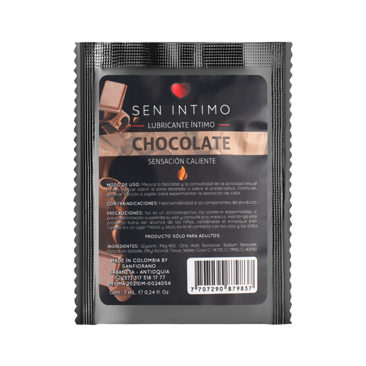Lubricante Íntimo Chocolate Sachet Sensación Caliente x 7 ml by Sen Íntimo