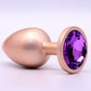 Jewelry Skin Anal Plug Gold Metal/Rose Talla S