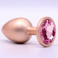 Jewelry Skin Anal Plug Gold Metal/Rose Talla S
