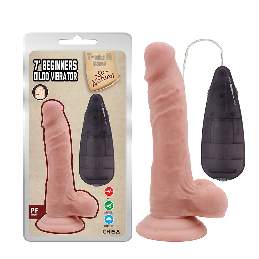 7' BEGINNERS DILDO VIBRATOR-FLESH