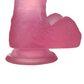 Dildo Small 6" Jelly Studs Crystal Pink