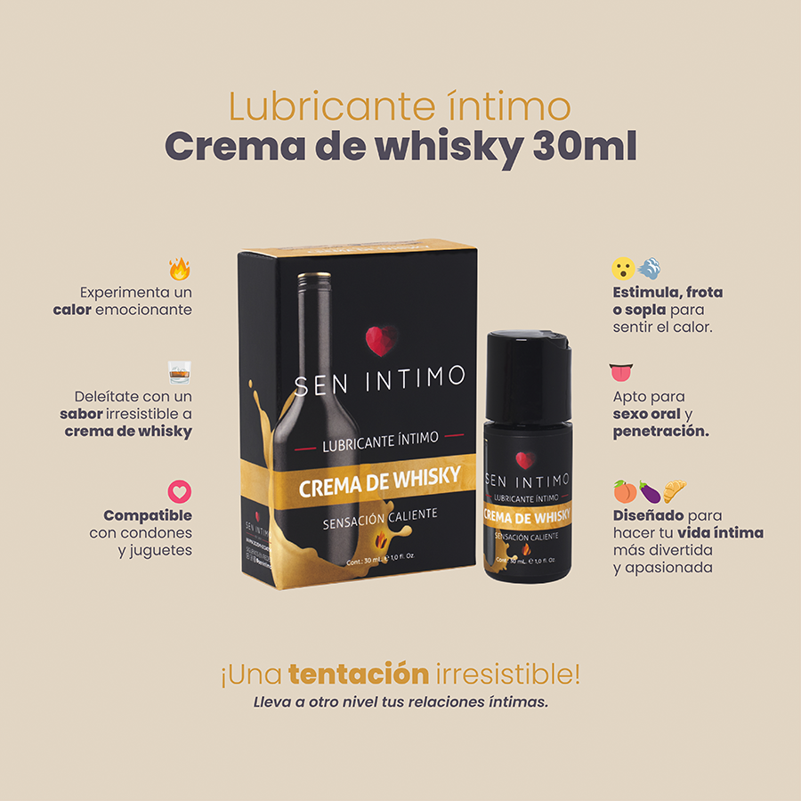 Lubricante Íntimo Crema de Whisky Sensación Caliente x 30 ml Sen Íntimo